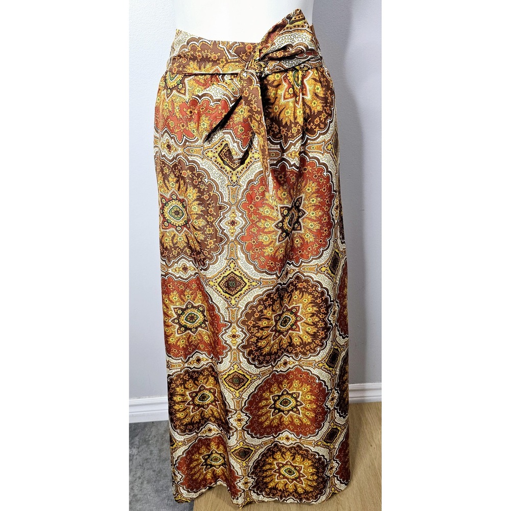 Vintage 1970s Mandala Print Boho Maxi Skirt by Two Potato Laguna Beach